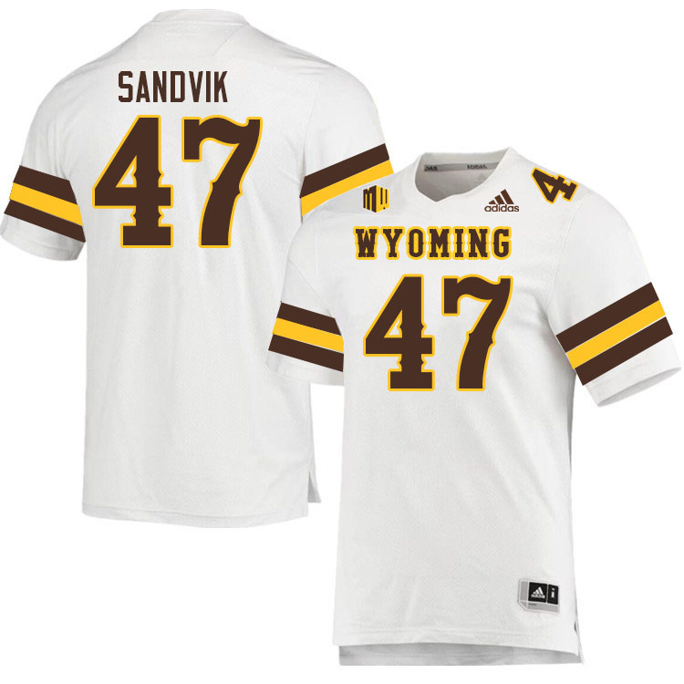 Wyoming Cowboys #47 Erik Sandvik College Football Jerseys Stitched Sale-White